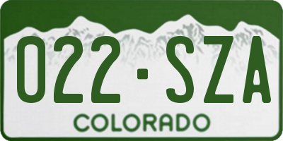 CO license plate 022SZA