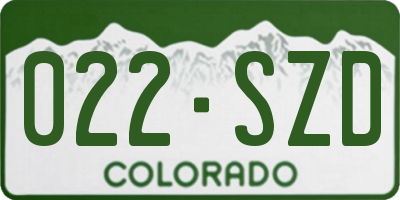 CO license plate 022SZD