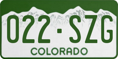 CO license plate 022SZG