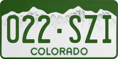CO license plate 022SZI