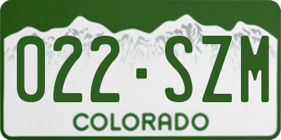 CO license plate 022SZM