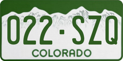 CO license plate 022SZQ