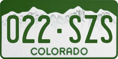 CO license plate 022SZS