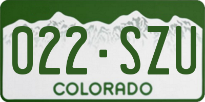 CO license plate 022SZU
