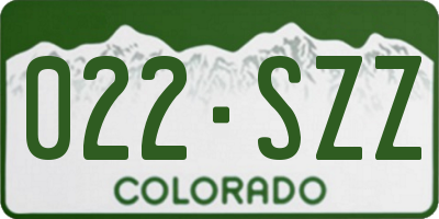 CO license plate 022SZZ