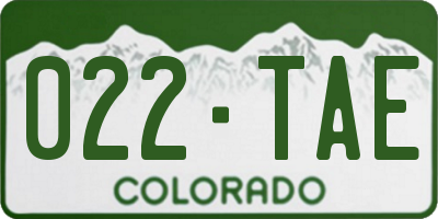 CO license plate 022TAE
