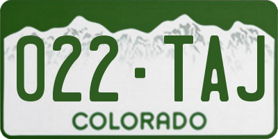 CO license plate 022TAJ