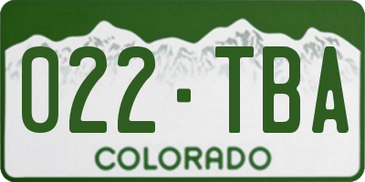 CO license plate 022TBA