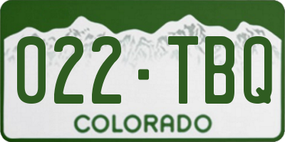 CO license plate 022TBQ