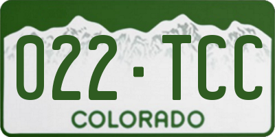 CO license plate 022TCC