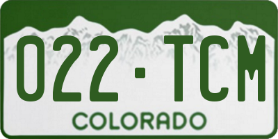 CO license plate 022TCM