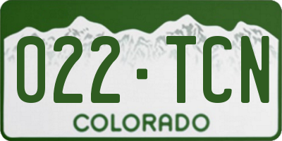 CO license plate 022TCN