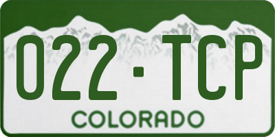 CO license plate 022TCP