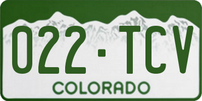 CO license plate 022TCV
