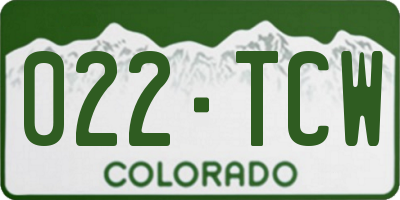 CO license plate 022TCW