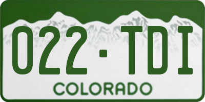 CO license plate 022TDI