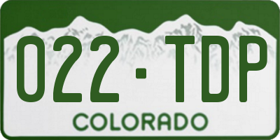 CO license plate 022TDP
