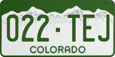 CO license plate 022TEJ