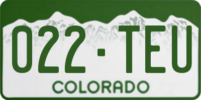 CO license plate 022TEU