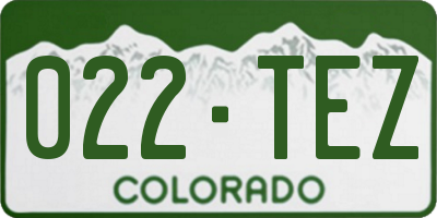 CO license plate 022TEZ