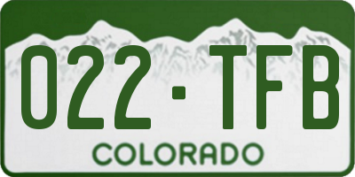 CO license plate 022TFB