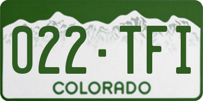 CO license plate 022TFI