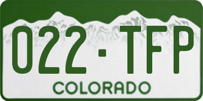 CO license plate 022TFP