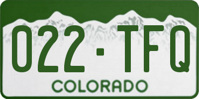 CO license plate 022TFQ