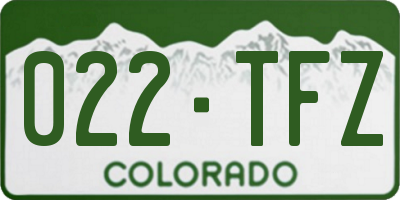 CO license plate 022TFZ