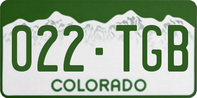 CO license plate 022TGB