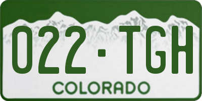 CO license plate 022TGH