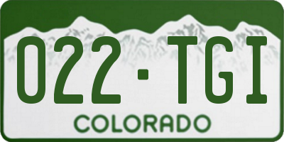 CO license plate 022TGI