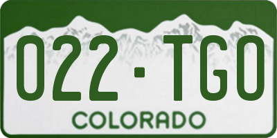 CO license plate 022TGO