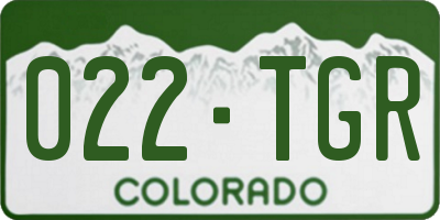 CO license plate 022TGR