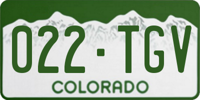 CO license plate 022TGV