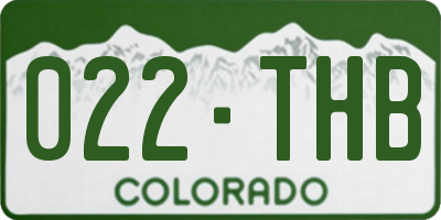 CO license plate 022THB