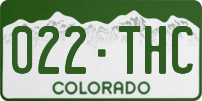 CO license plate 022THC