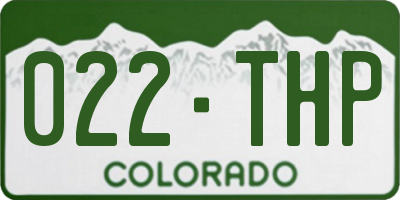 CO license plate 022THP
