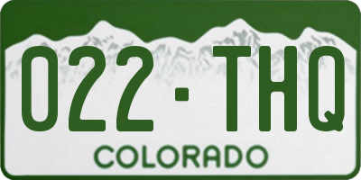 CO license plate 022THQ