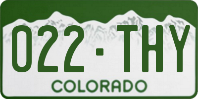 CO license plate 022THY