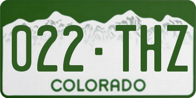 CO license plate 022THZ