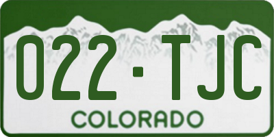 CO license plate 022TJC