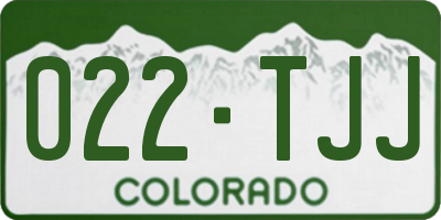 CO license plate 022TJJ