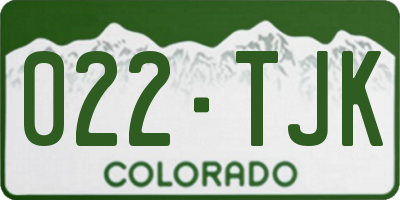 CO license plate 022TJK
