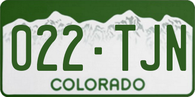 CO license plate 022TJN