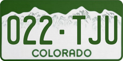 CO license plate 022TJU