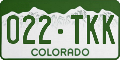 CO license plate 022TKK