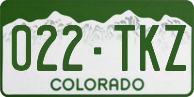CO license plate 022TKZ