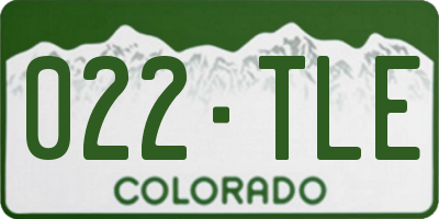CO license plate 022TLE