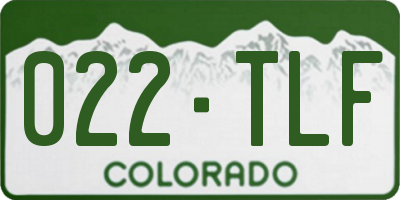 CO license plate 022TLF